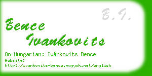 bence ivankovits business card